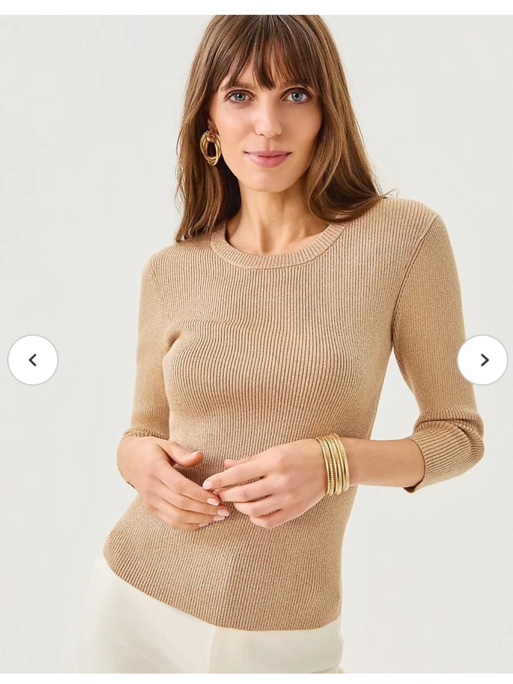 NWT Lilly Pulitzer ESLI SWEATER, SAND BAR METALLIC